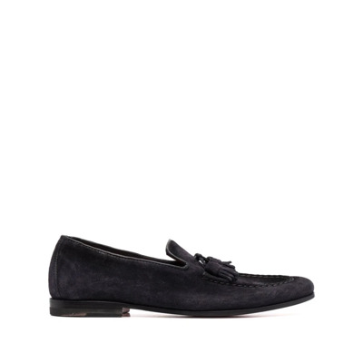 Suede Tassel Loafers Santoni , Blue , Heren