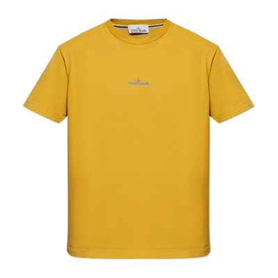 T-shirt met logo Stone Island , Yellow , Heren