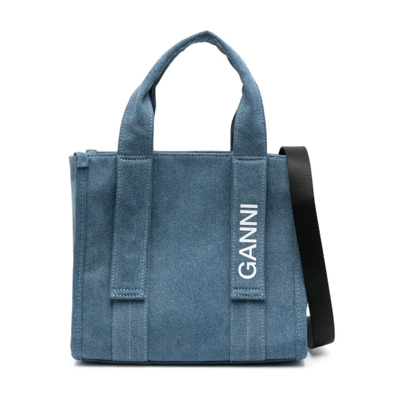 Tote Bags Ganni , Blue , Dames