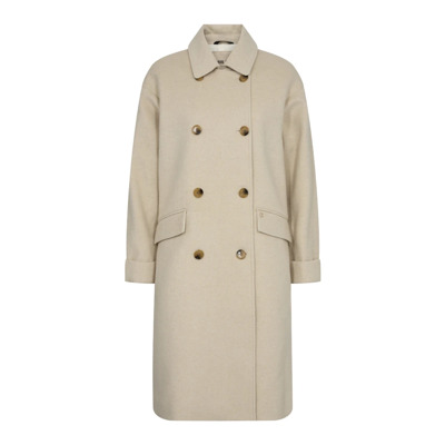 Veergrijze wollen jas MOS Mosh , Beige , Dames