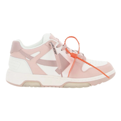 Wit Nude Bicolor Leren Sneaker Off White , White , Dames