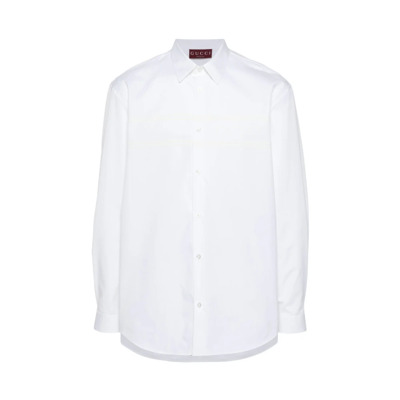 Witte Katoenen Logo Shirt Gucci , White , Heren