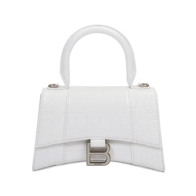 Witte Krokodil Top Handle Tas - Elegant en Verfijnd Balenciaga , White , Dames