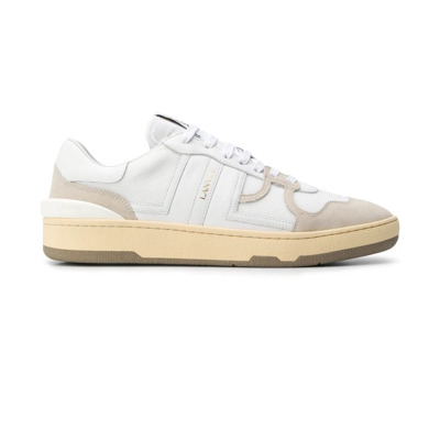 Witte Logo Lage Sneakers Lanvin , White , Heren