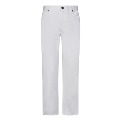 Witte Straight-Leg Jeans met Logo Borduursel Balmain , White , Heren