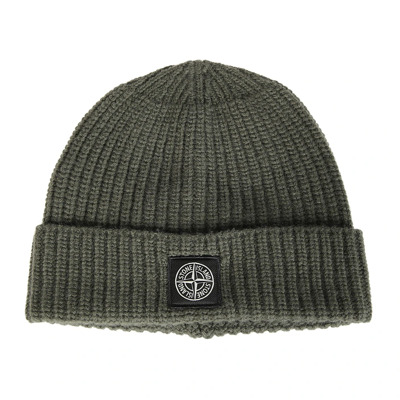 Wollen Beanie Muts Stone Island , Green , Heren