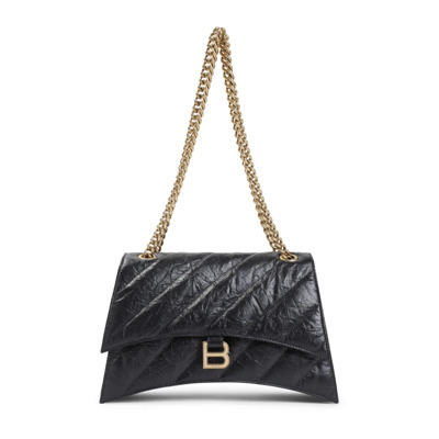 Zwarte Crush Chain Crossbody Tas Balenciaga , Black , Dames