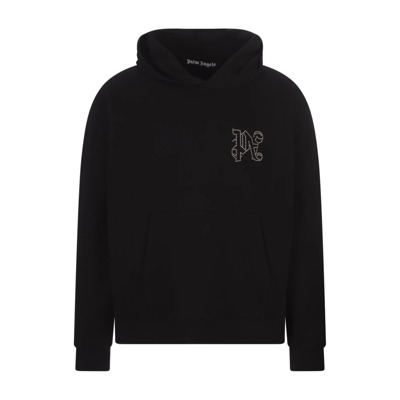 Zwarte Katoenen Hoodie met PA Monogram Palm Angels , Black , Heren