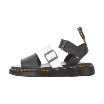 Zwarte Leren Platte Sandalen Dr. Martens , Black , Heren