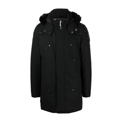 Zwarte Shearling Kraag Parka Jas Moose Knuckles , Black , Heren