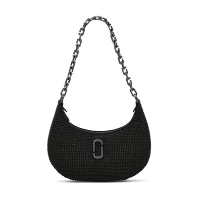 Zwarte tas met zwarte strass versierde logoplaquette Marc Jacobs , Black , Dames