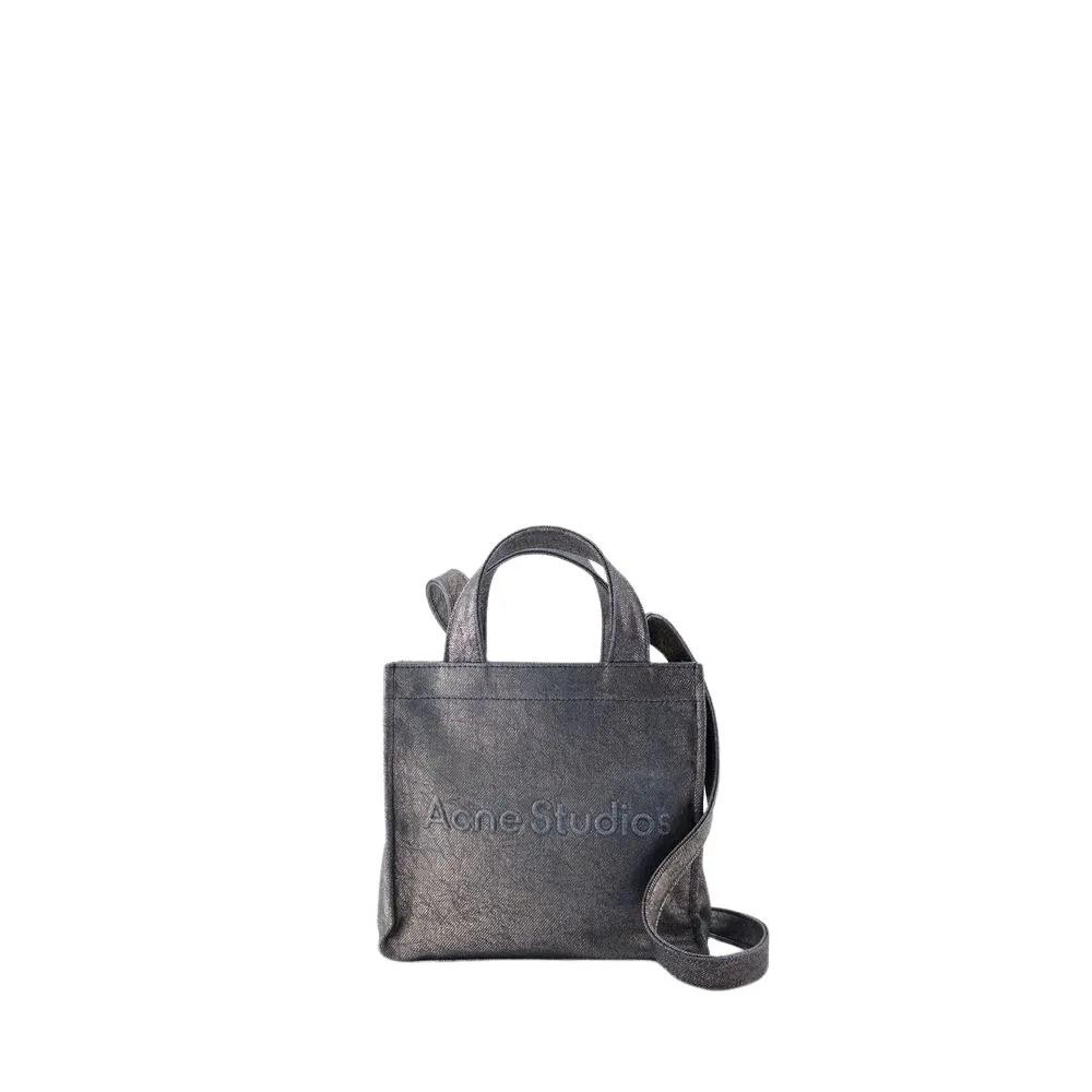 Acne Studios Totes - Mini Lunar Shopper Bag - Leather - Silver/Blue in zilver