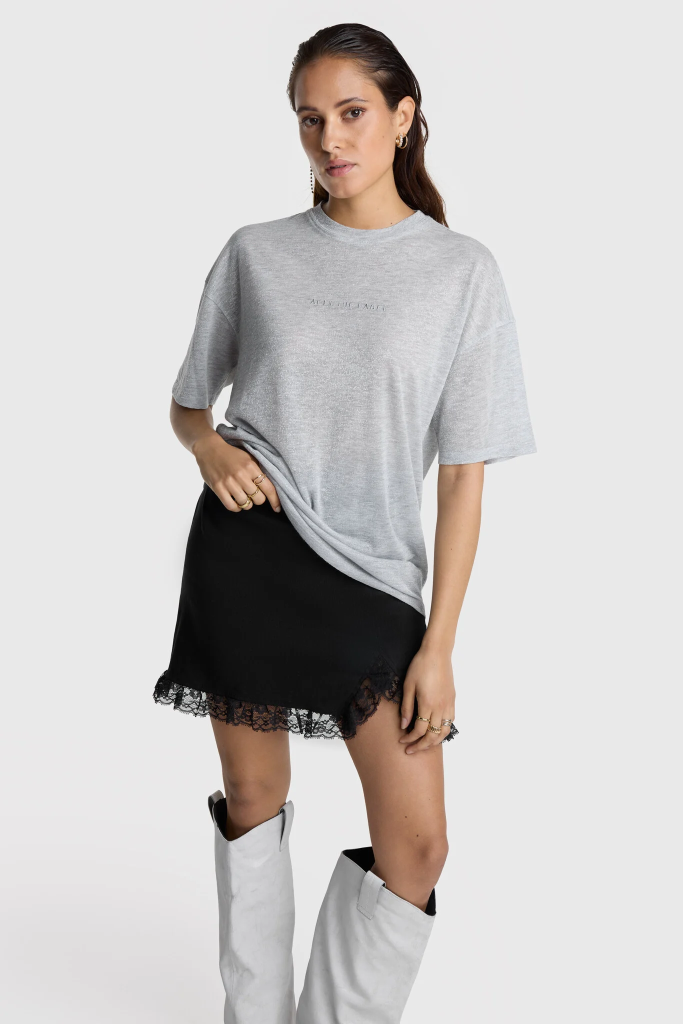 Alix The Label 2406890668 knitted sheer t-shirt