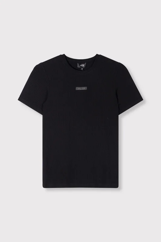 Alix The Label Fitted rib t-shirt black -