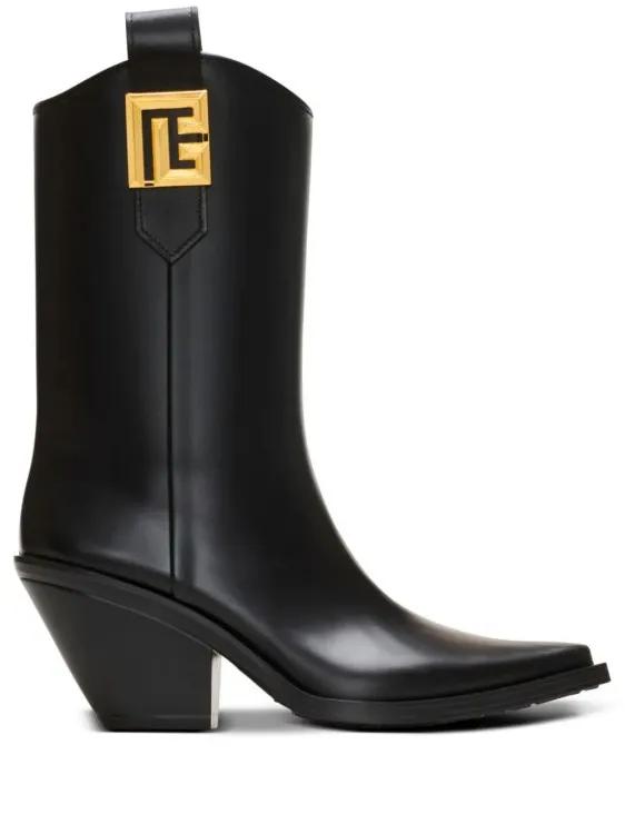 Balmain Boots & laarzen - Tess 55Mm Logo-Plaque Boots in zwart