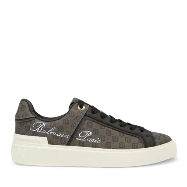 Balmain Sneakers - Brown B-Court Pb Monogram Sneakers in bruin