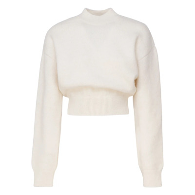 Beige Logo Sweater Crop Fit Jacquemus , Beige , Dames