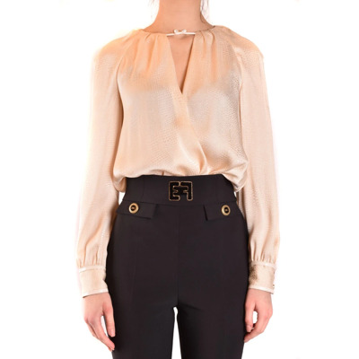 Beige Zijde Blend Blouse Elisabetta Franchi , Beige , Dames