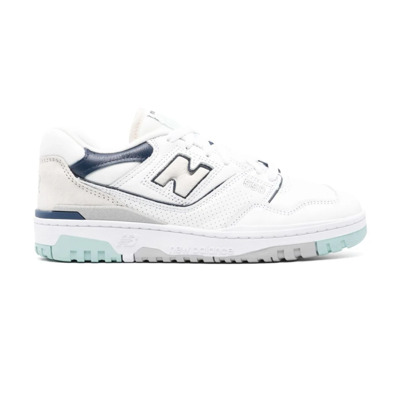 Blauw/Wit Leren Sneakers New Balance , Multicolor , Heren