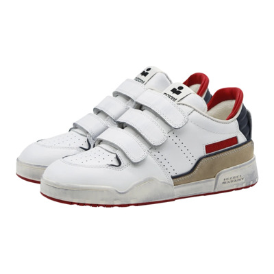 Blauwe Lage Sneaker met Klittenbandsluitingen Isabel Marant , White , Dames