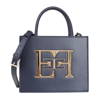 Blauwe Shopper Tas met Ritssluiting Elisabetta Franchi , Blue , Dames