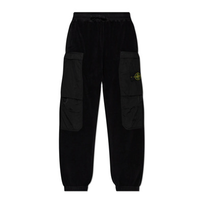 Broek met logo Stone Island , Black , Heren