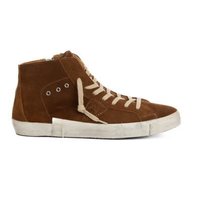 Bruin Leren Sneaker Platte Schoenen Philippe Model , Brown , Heren