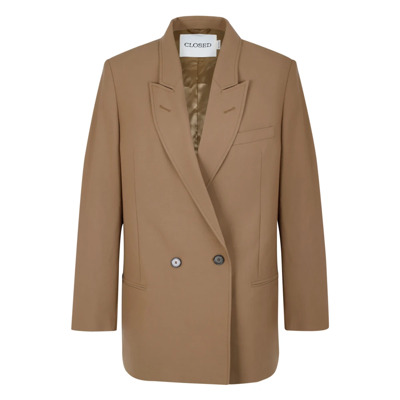 Bruine Blazer - Tijdloze en veelzijdige mode Closed , Brown , Dames