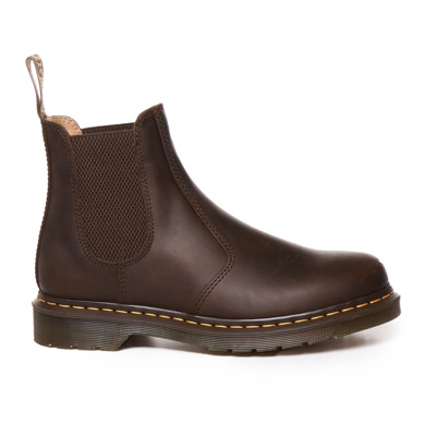 Bruine Leren Enkellaarzen met Logo Dr. Martens , Brown , Heren