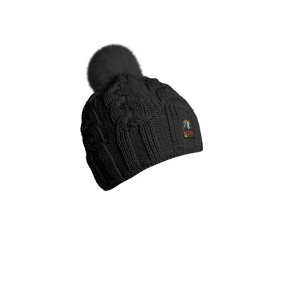 Cable Hat met Schattige Pompon Parajumpers , Black , Unisex