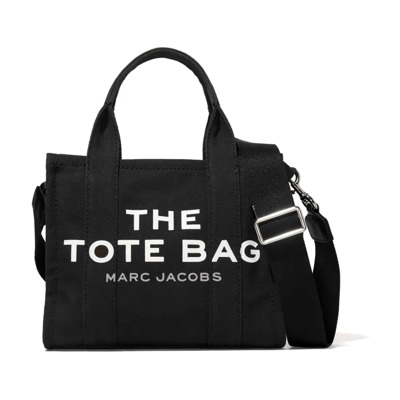 Canvas Tote Tas met Ritssluiting Marc Jacobs , Black , Dames