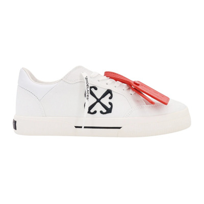 Canvas Vulcanized Sneakers met Arrow Logo Off White , White , Heren