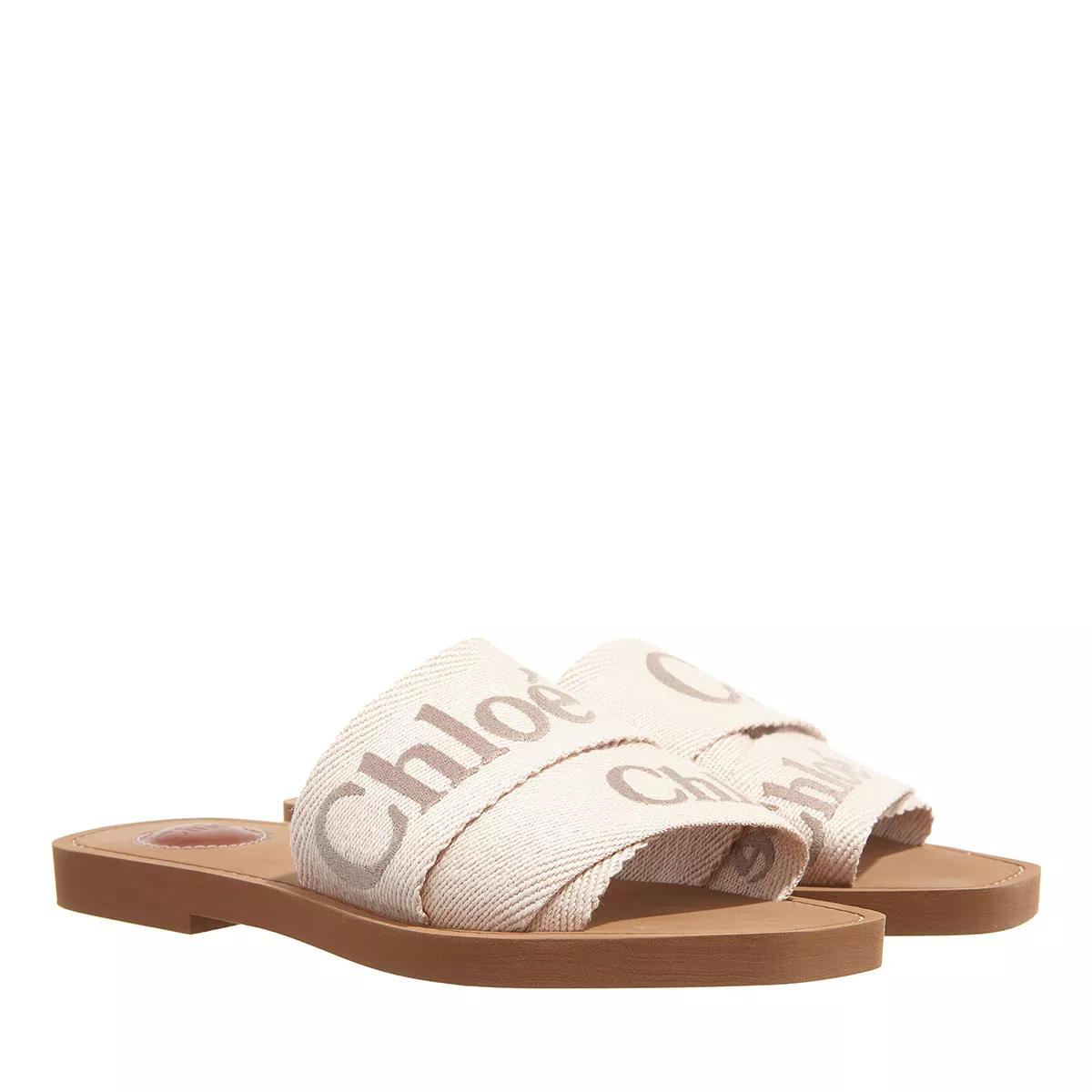 Chloé Slippers - Flache Woody Pantolette in beige