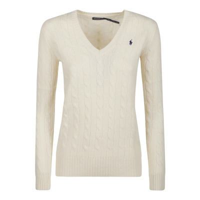 Comfortabele Gebreide Trui Ralph Lauren , Beige , Dames