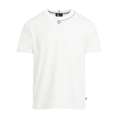 Crème Korte Mouw T-shirt Moncler , White , Heren