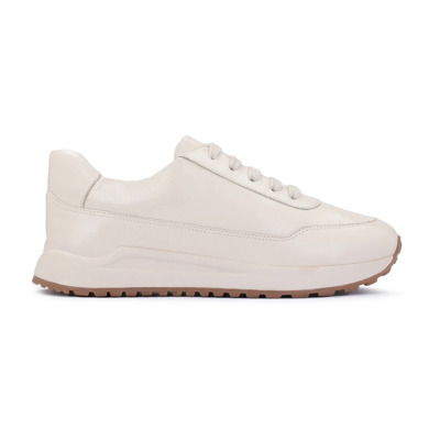 Dames off-white leren sneakers met een comfortabele constructie Kazar , White , Dames