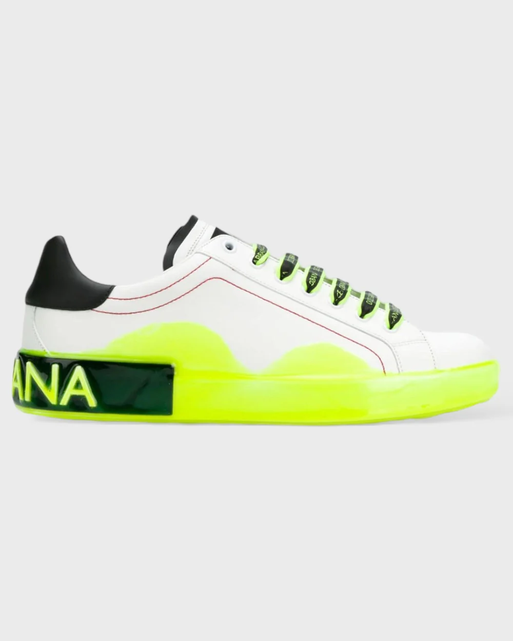 Dolce and Gabbana Neon geel leren sneakers