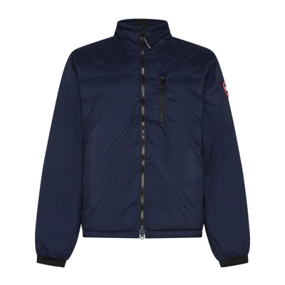 Donkerblauw Gewatteerd Afneembare Capuchon Jas Canada Goose , Blue , Heren