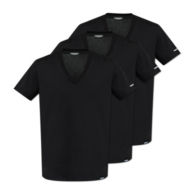 Driepack t-shirts uit de 'Underwear' collectie Dsquared2 , Black , Heren