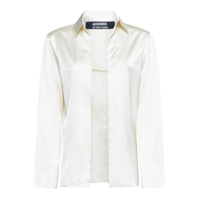 Elegant Off-White Satin Shirt Jacquemus , White , Dames