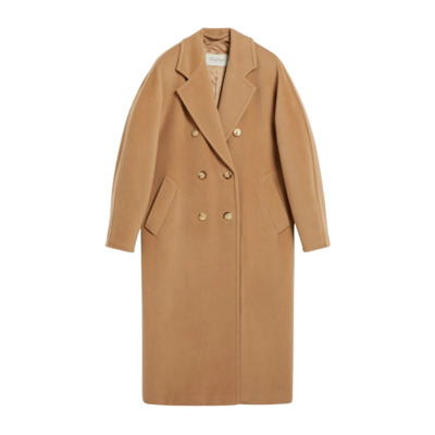 Elegante Oversized Wollen Jas Max Mara , Beige , Dames