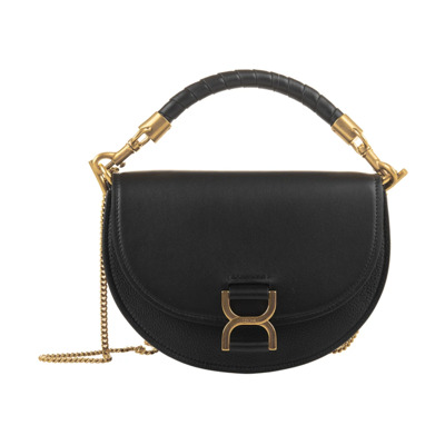 Elegante zwarte flap- en kettingtas Chloé , Black , Dames