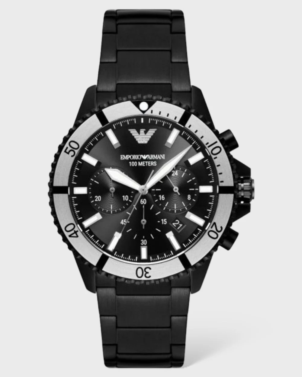 Emporio Armani Stalen chronograaf heren horloge