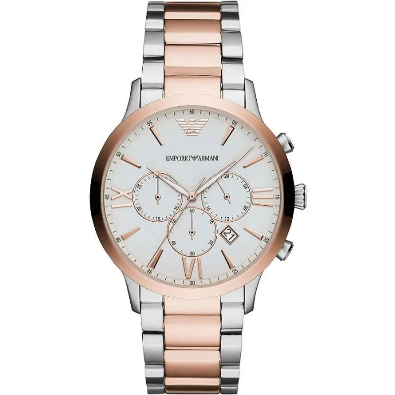 Emporio Armani / brons stalen chronograaf heren horloge