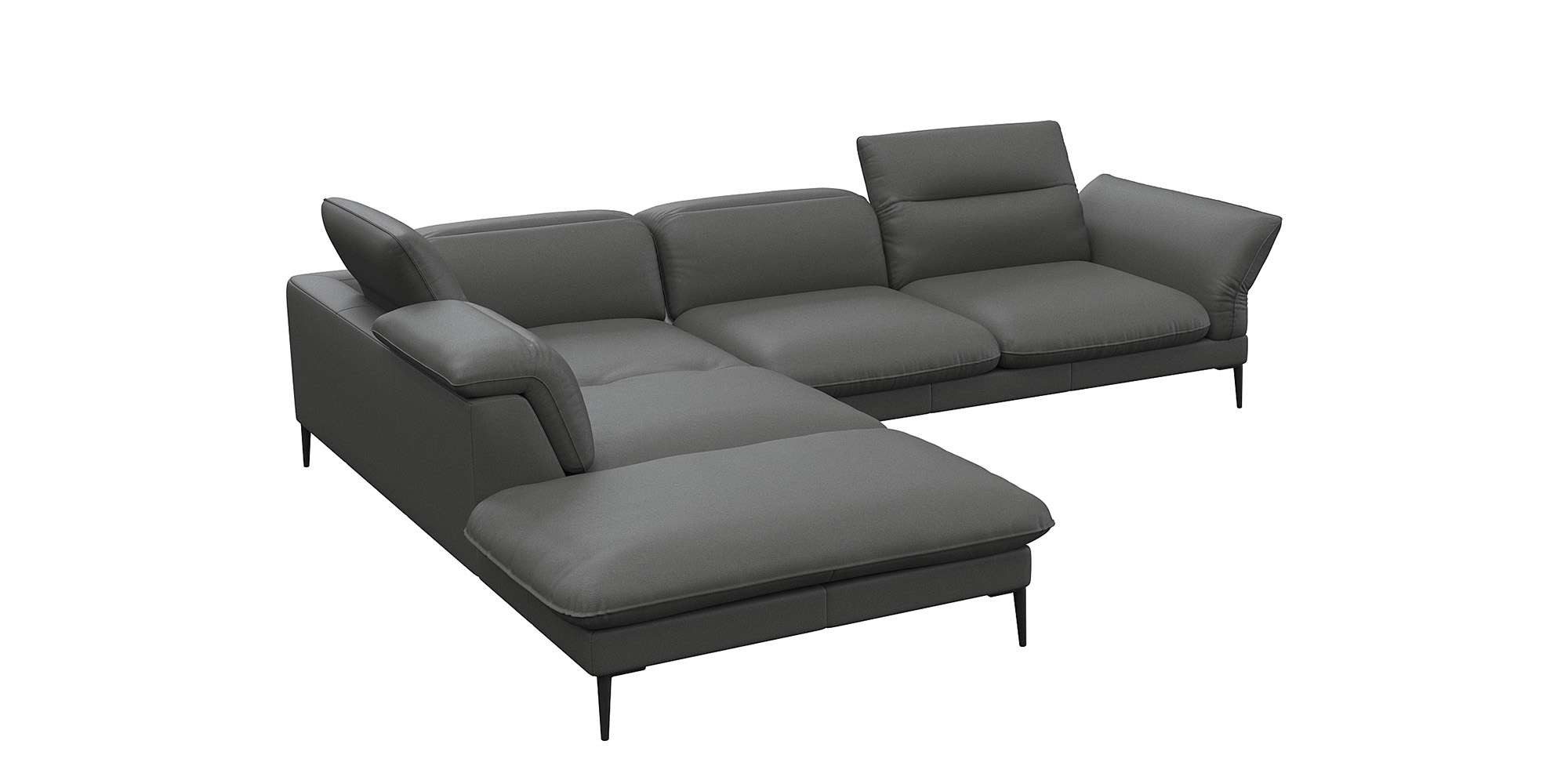 FLEXLUX Hoekbank Salino, functie-sofa met ottomane, relaxsofa, hoekbank Bank met arm- en hoofdeinde verstellingen, koudschuim & staalgolven