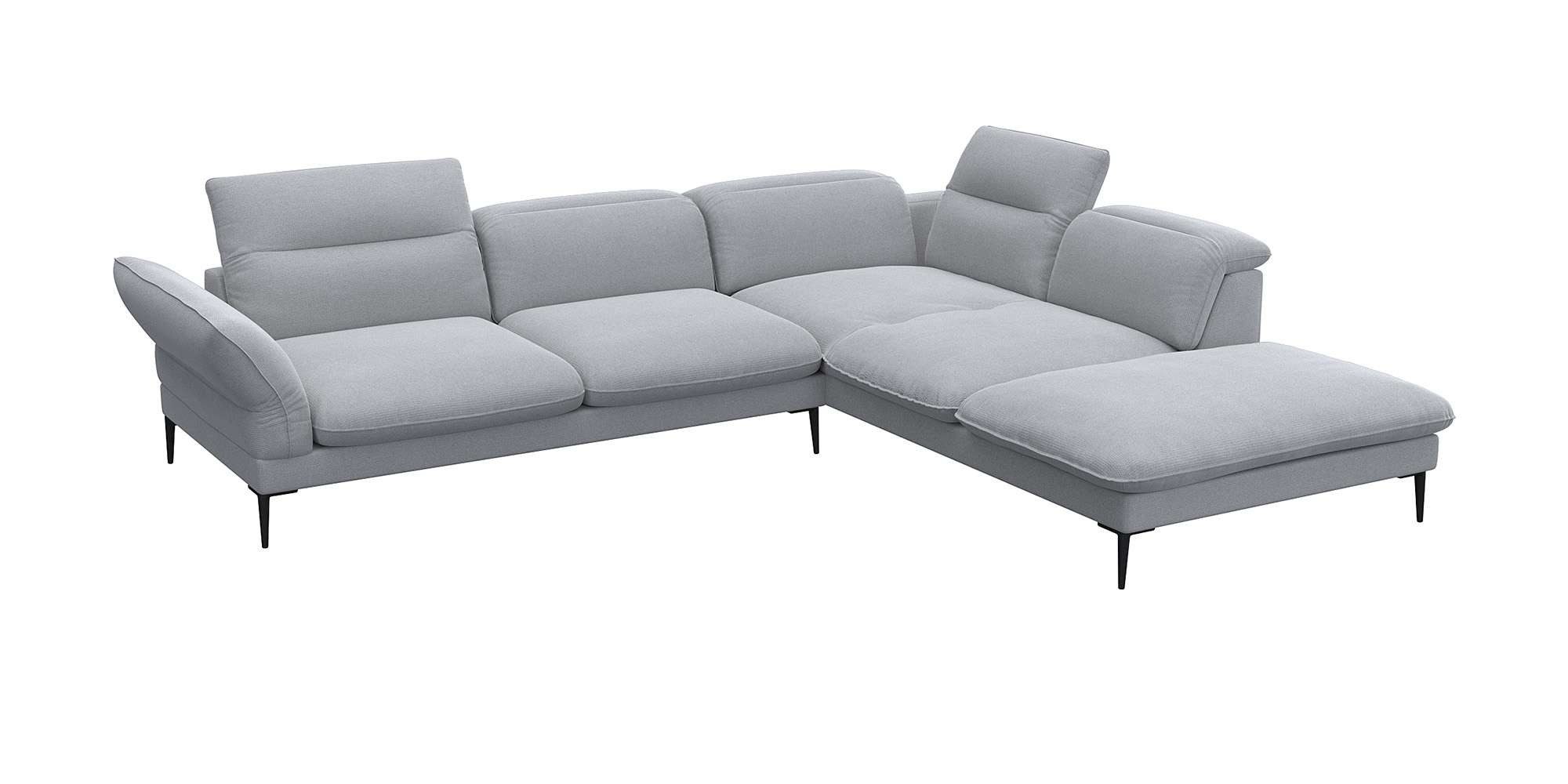 FLEXLUX Hoekbank Salino, functie-sofa met ottomane, relaxsofa, hoekbank Bank met arm- en hoofdeinde verstellingen, koudschuim & staalgolven