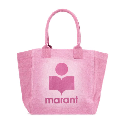 Flocked Kleine Yenky Tote Tas Isabel Marant , Pink , Dames