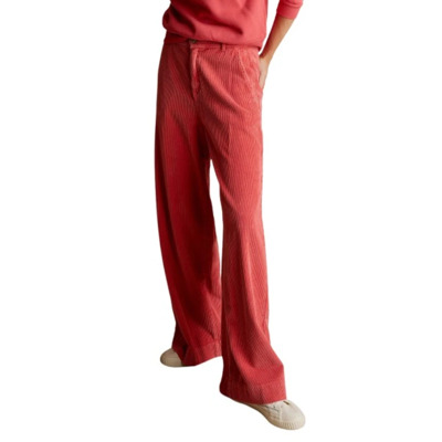 Fluwelen Broek met Hoge Taille en Wijde Pijpen Summum Woman , Red , Dames