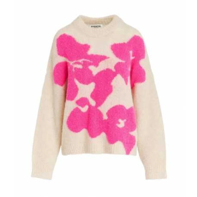 Fuchsia Bloemen Oversized Trui Essentiel Antwerp , Multicolor , Dames