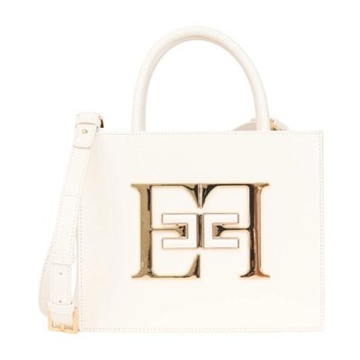 Geborstelde Synthetische Shopper Tas met Ritssluiting Elisabetta Franchi , Yellow , Dames